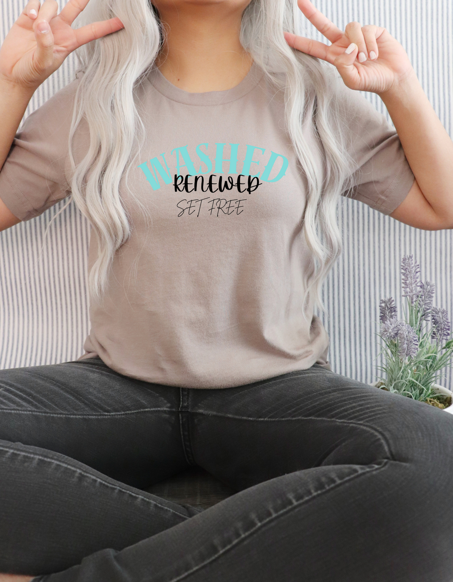 Washed. Renewed. Set Free Christian Women  Classic Fit Tee