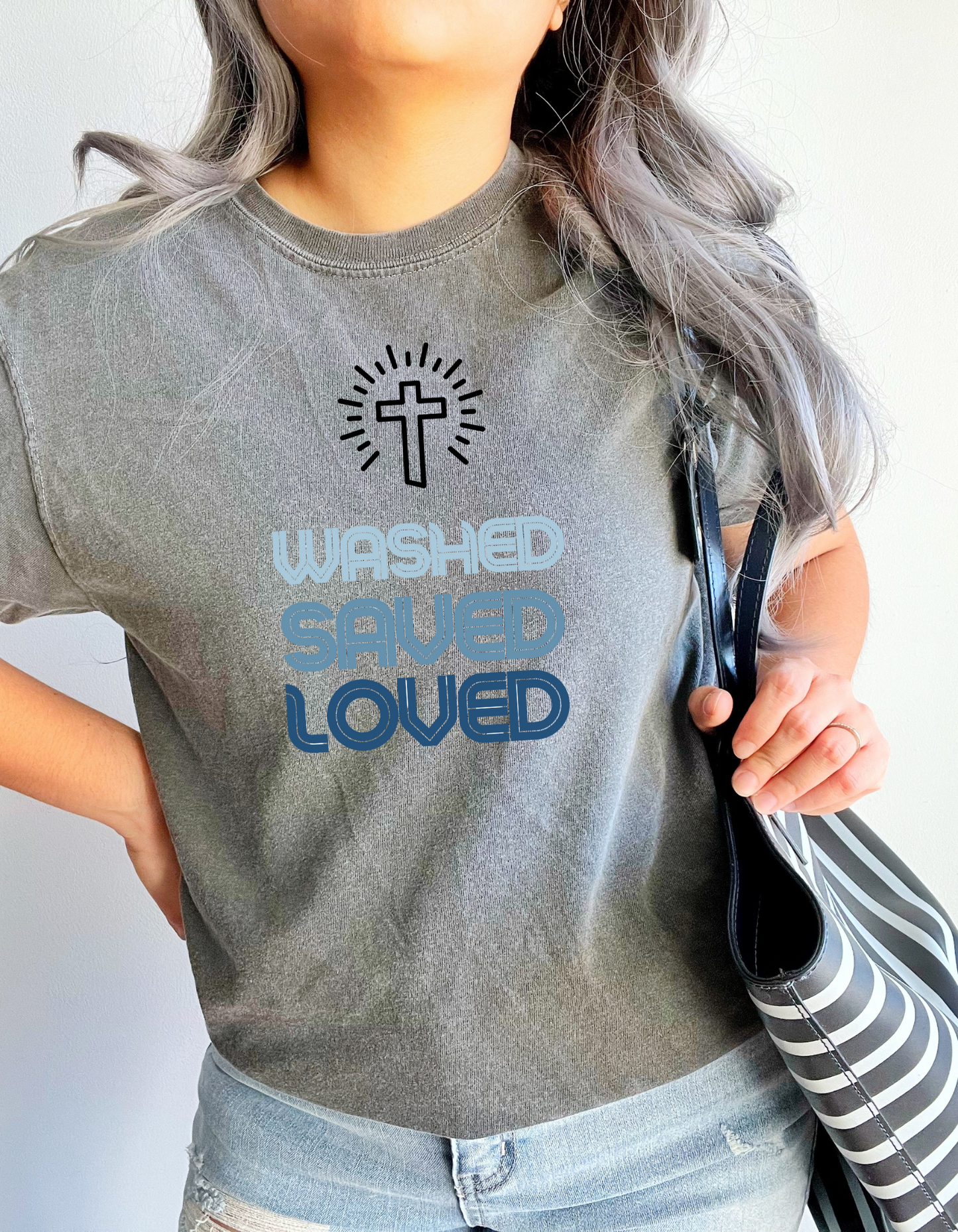 Washed. Saved. Loved. -  Christian Youth Girls Baptism Tee