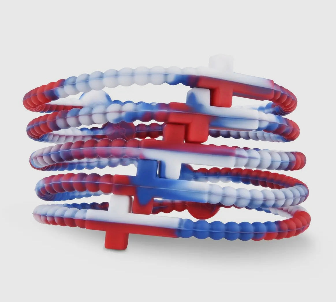Red, White & Blessed Silicone Cross Bracelets As America Celebrates 250 Years!