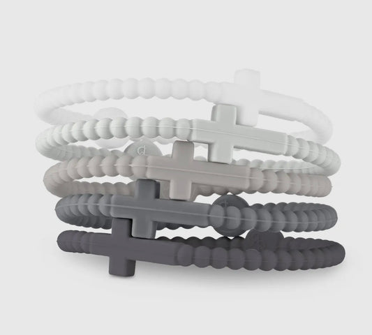 "NEW" VIRAL Cross Silicone Bracelets "Alloy" 5 pack "Share the Love of Jesus"