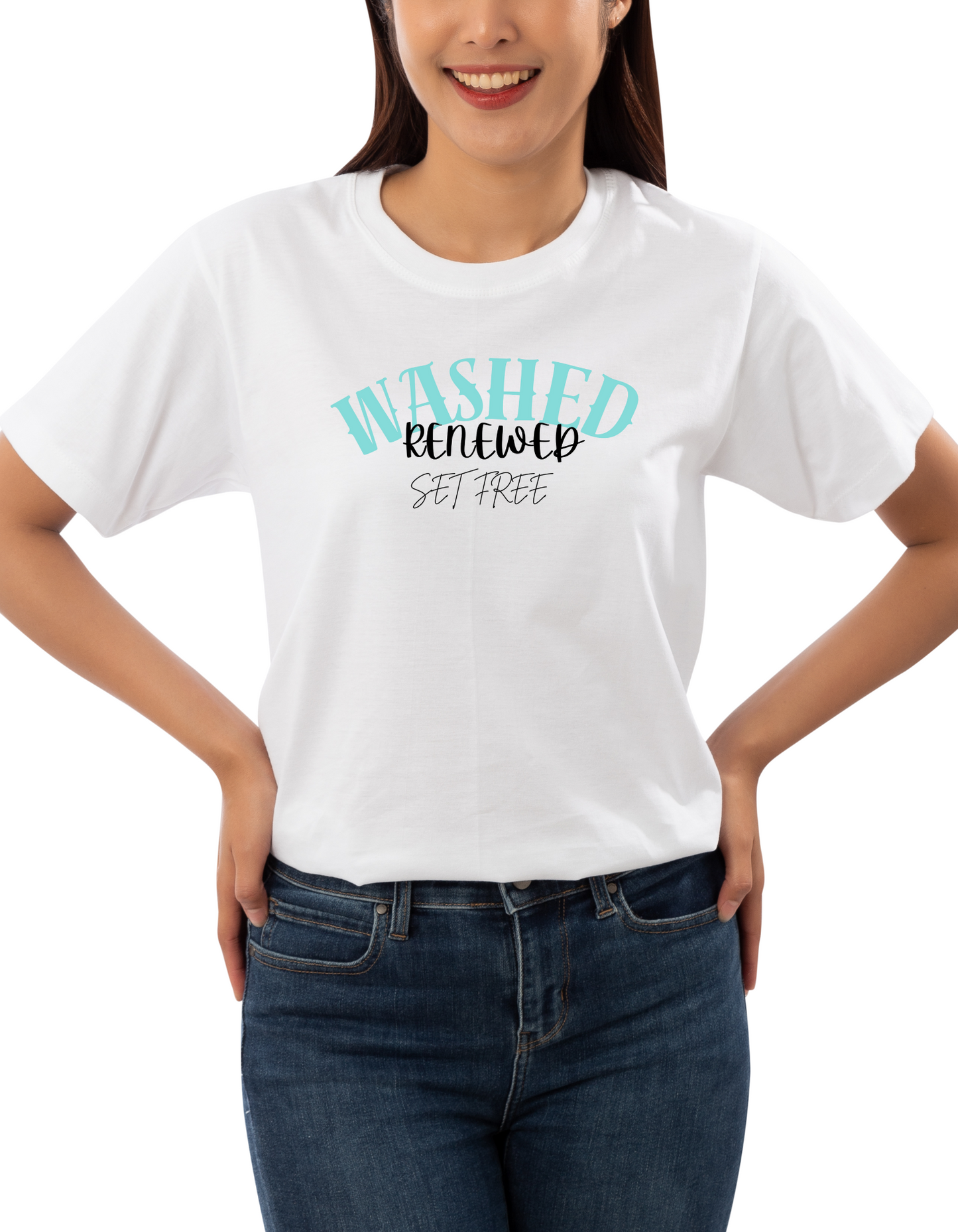 Washed. Renewed. Set Free Christian Women  Classic Fit Tee