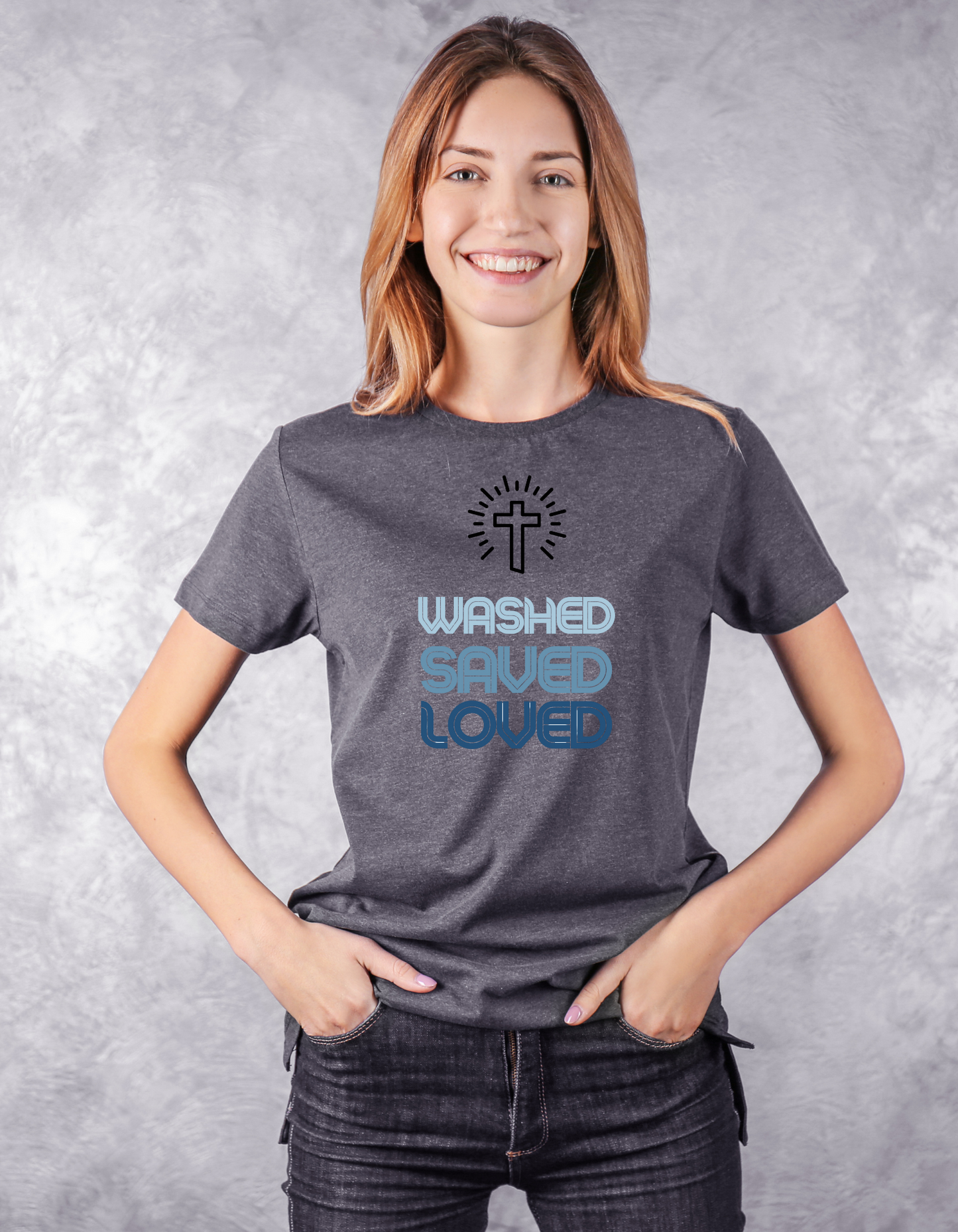 Washed. Saved. Loved. -  Christian Youth Girls Baptism Tee