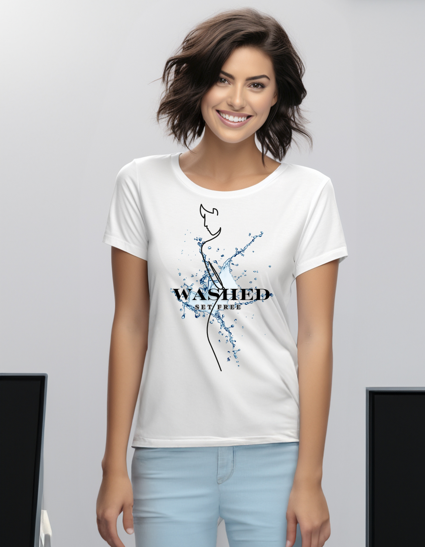 "Washed.Set Free" Christian T-Shirt for Women's Faith Tee
