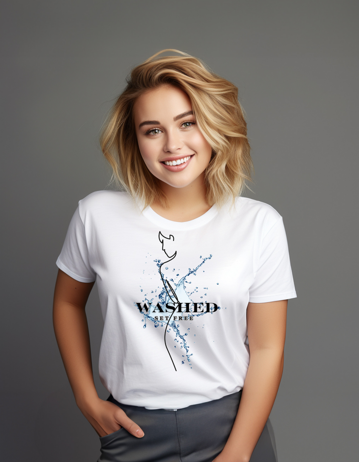 "Washed.Set Free" Christian T-Shirt for Women's Faith Tee